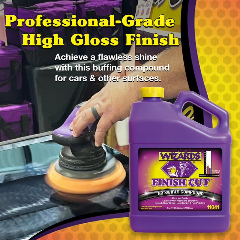 WIZARDS مركب قطع ويزاردز - يزيل الخدوش ويضيء التشطيبات الباهتة مع لمسة نهائية سلسة - غير دهني وقائم على الماء مع سهولة التنظيف - مركب بحري ومواد تشطيب - 1 جالون - Image 3